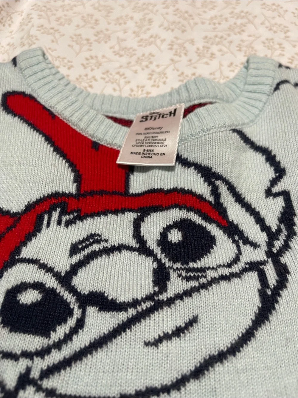 Girl’s  Light Blue DISNEY STITCH Sweater Dress -